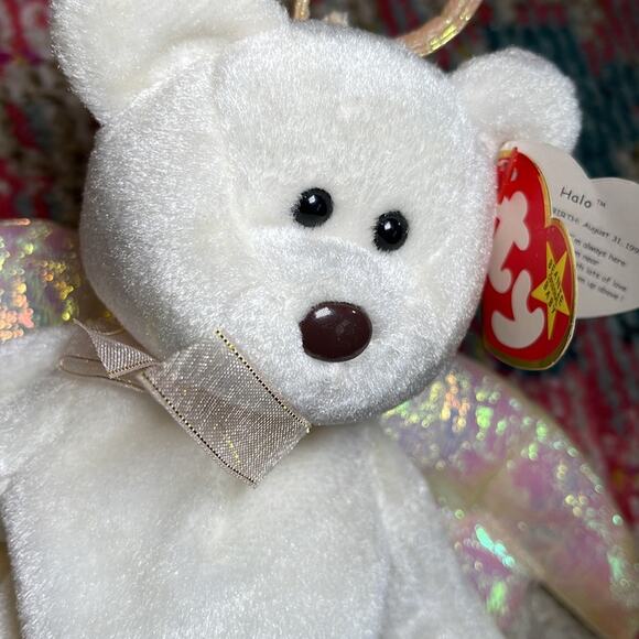 Rare Ty Original Beanie Baby Halo 1998 with Brown Nose - Picture 3 of 10